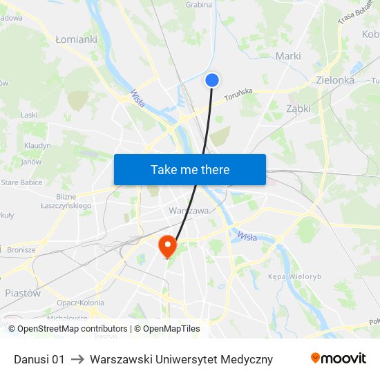 Danusi 01 to Warszawski Uniwersytet Medyczny map