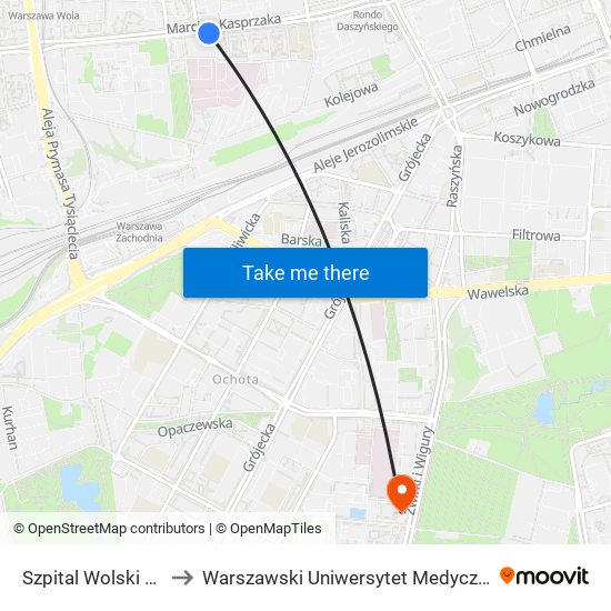 Szpital Wolski 01 to Warszawski Uniwersytet Medyczny map