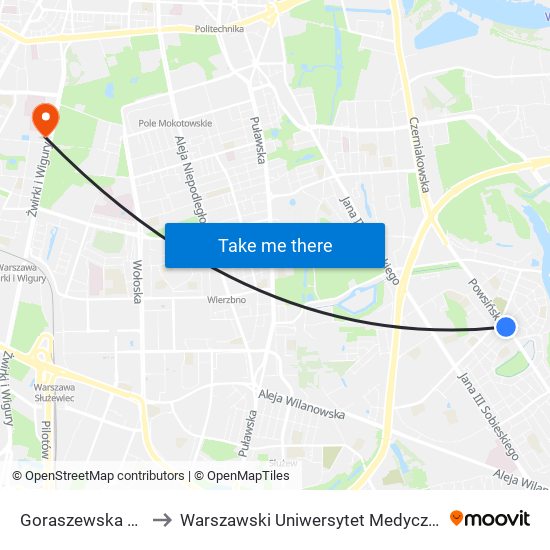 Goraszewska to Warszawski Uniwersytet Medyczny map