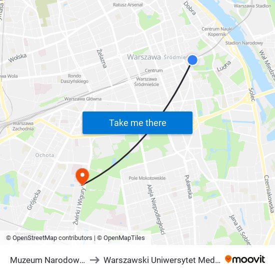 Muzeum Narodowe 01 to Warszawski Uniwersytet Medyczny map
