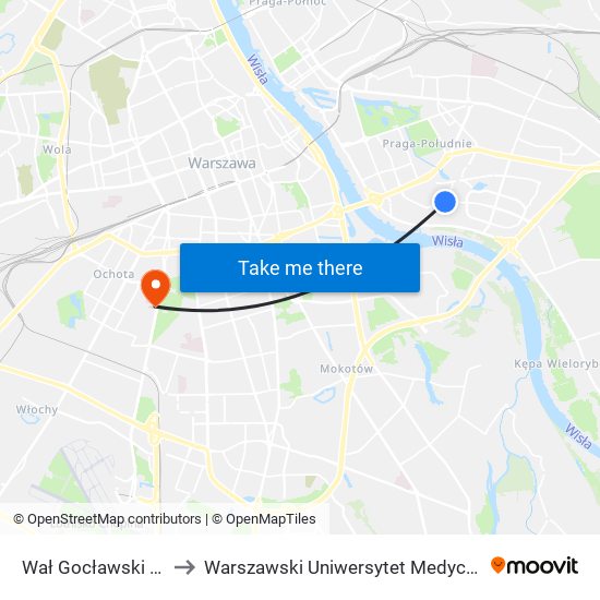Wał Gocławski 02 to Warszawski Uniwersytet Medyczny map