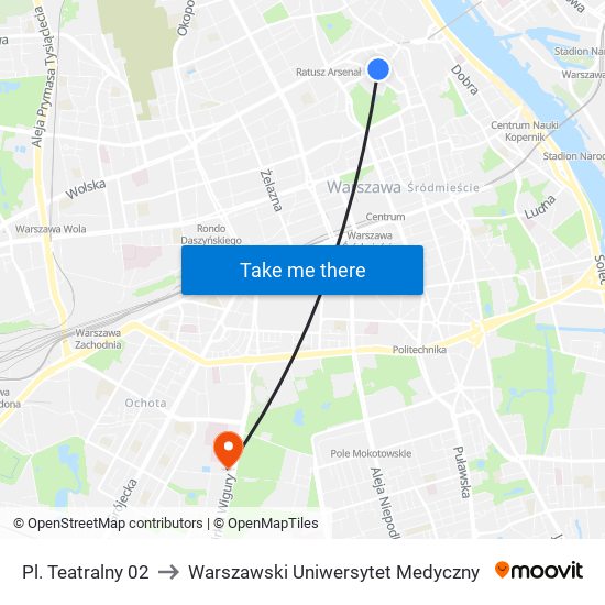 Pl. Teatralny 02 to Warszawski Uniwersytet Medyczny map