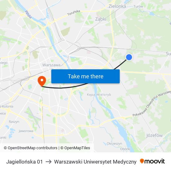 Jagiellońska 01 to Warszawski Uniwersytet Medyczny map