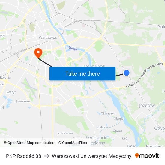 PKP Radość 08 to Warszawski Uniwersytet Medyczny map