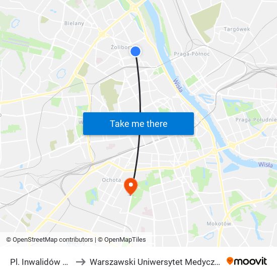 Pl. Inwalidów 02 to Warszawski Uniwersytet Medyczny map