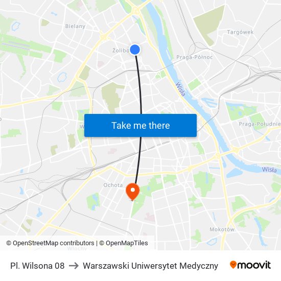 Pl. Wilsona 08 to Warszawski Uniwersytet Medyczny map
