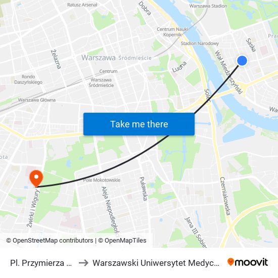 Pl. Przymierza 02 to Warszawski Uniwersytet Medyczny map