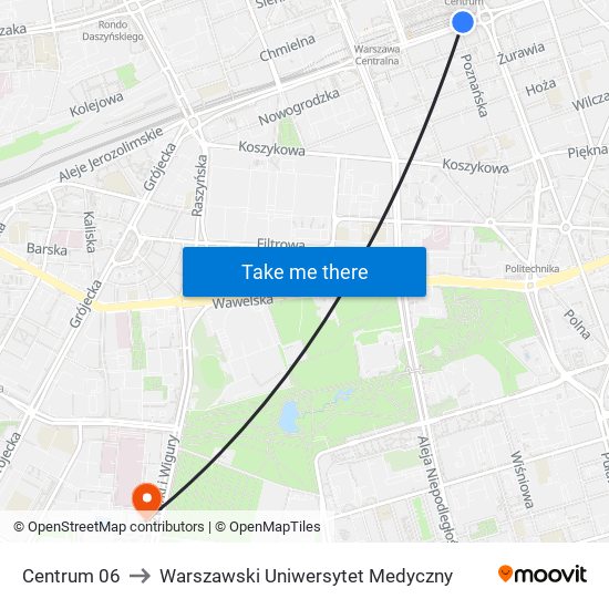 Centrum 06 to Warszawski Uniwersytet Medyczny map