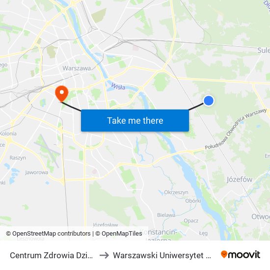 Centrum Zdrowia Dziecka to Warszawski Uniwersytet Medyczny map