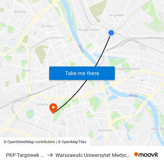 PKP Targówek 01 to Warszawski Uniwersytet Medyczny map