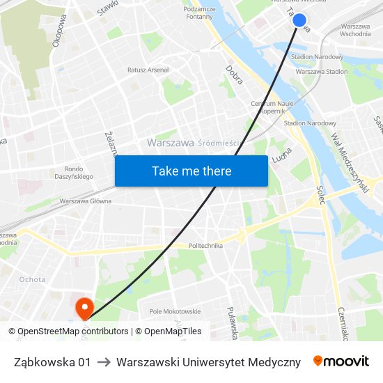 Ząbkowska 01 to Warszawski Uniwersytet Medyczny map