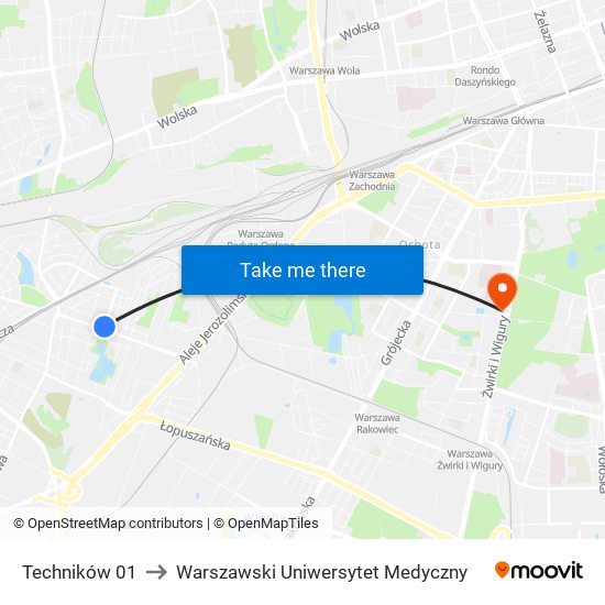 Techników to Warszawski Uniwersytet Medyczny map