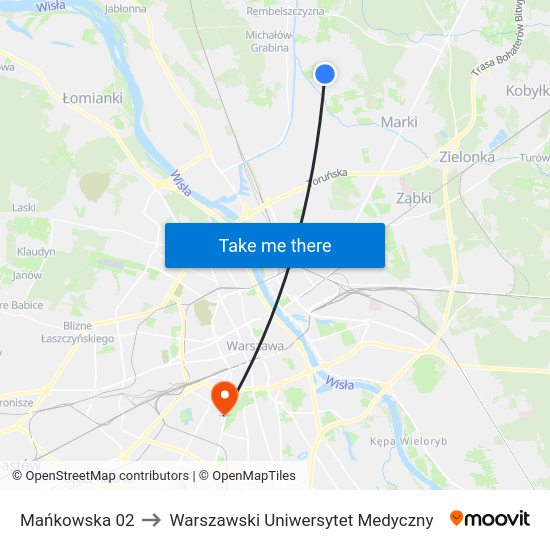 Mańkowska to Warszawski Uniwersytet Medyczny map