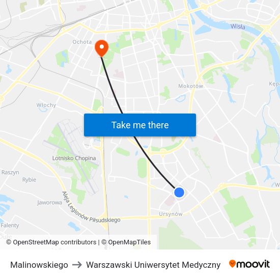 Malinowskiego to Warszawski Uniwersytet Medyczny map