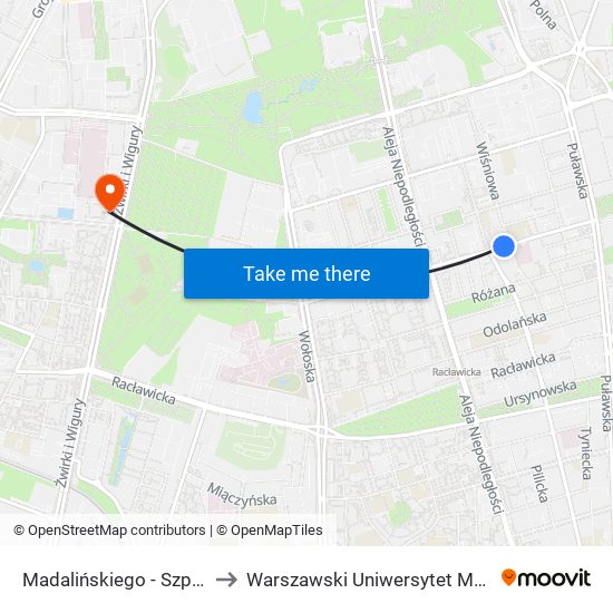 Madalińskiego-Szpital to Warszawski Uniwersytet Medyczny map