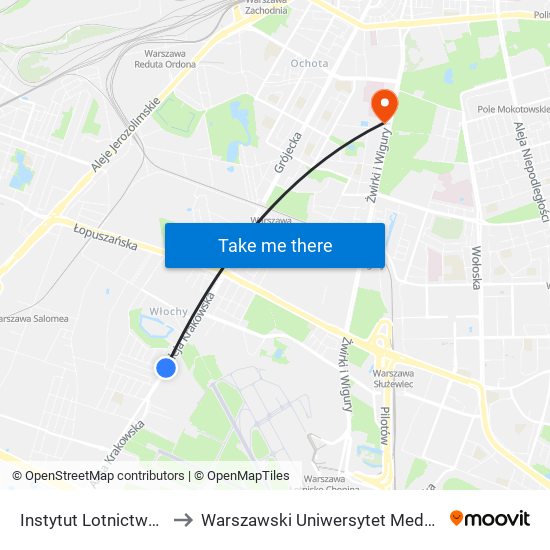 Instytut Lotnictwa 02 to Warszawski Uniwersytet Medyczny map