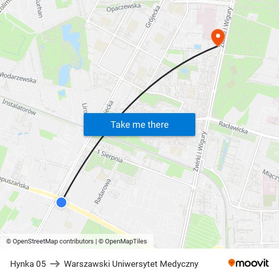 Hynka 05 to Warszawski Uniwersytet Medyczny map