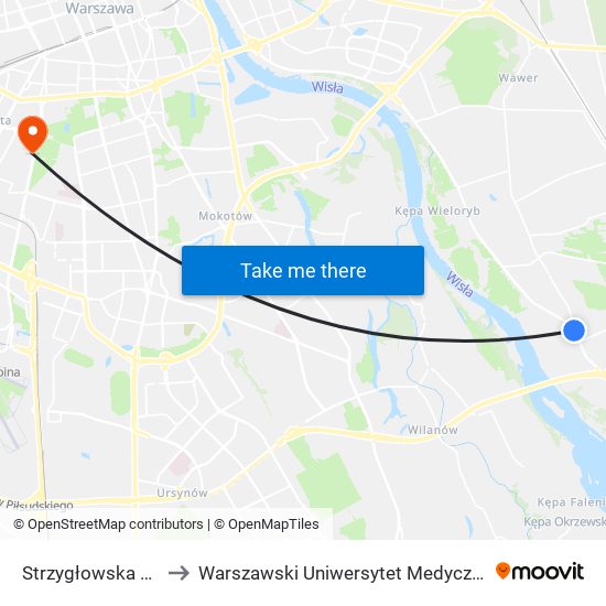 Strzygłowska to Warszawski Uniwersytet Medyczny map