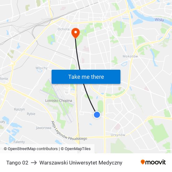 Tango 02 to Warszawski Uniwersytet Medyczny map