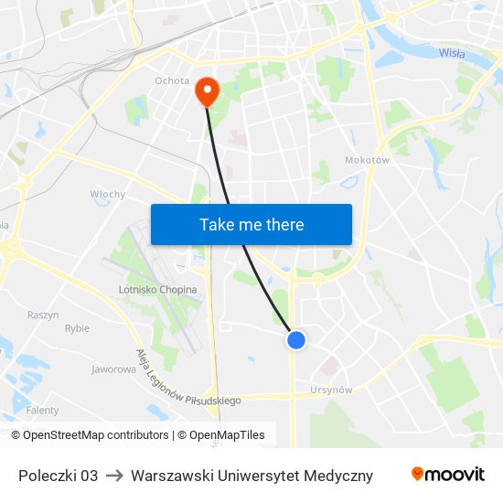 Poleczki to Warszawski Uniwersytet Medyczny map