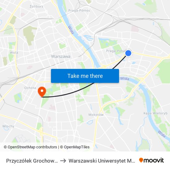 Przyczółek Grochowski to Warszawski Uniwersytet Medyczny map