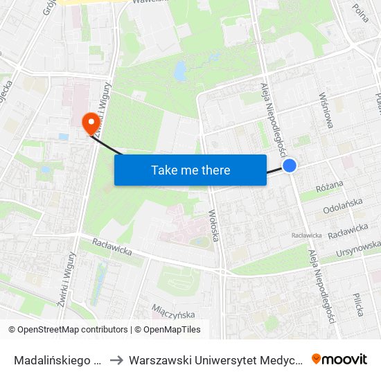 Madalińskiego 02 to Warszawski Uniwersytet Medyczny map