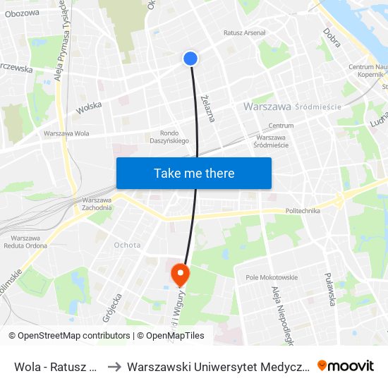 Wola - Ratusz 01 to Warszawski Uniwersytet Medyczny map