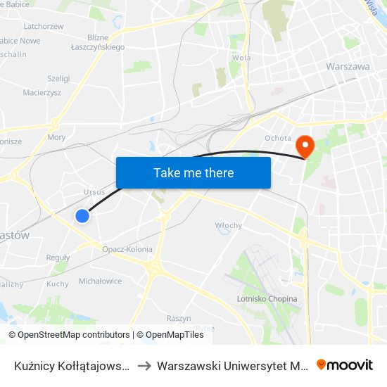 Kuźnicy Kołłątajowskiej 01 to Warszawski Uniwersytet Medyczny map