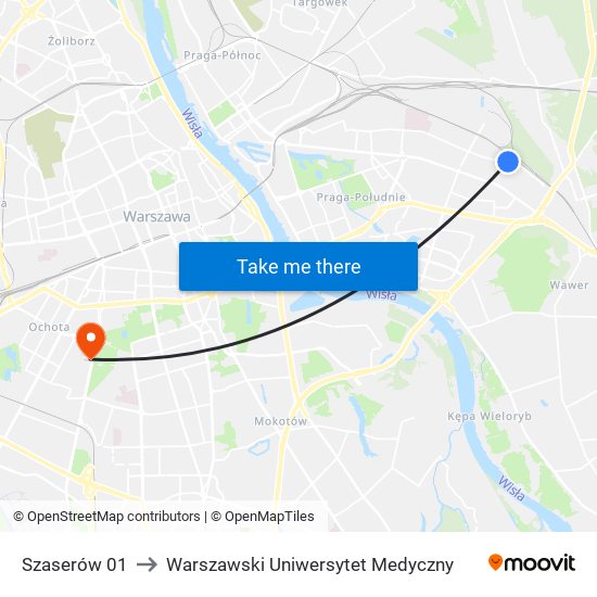 Szaserów 01 to Warszawski Uniwersytet Medyczny map