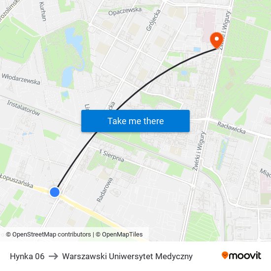 Hynka 06 to Warszawski Uniwersytet Medyczny map