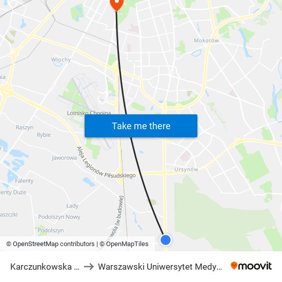 Karczunkowska 02 to Warszawski Uniwersytet Medyczny map