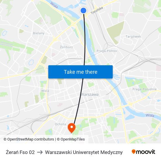 Żerań Fso 02 to Warszawski Uniwersytet Medyczny map