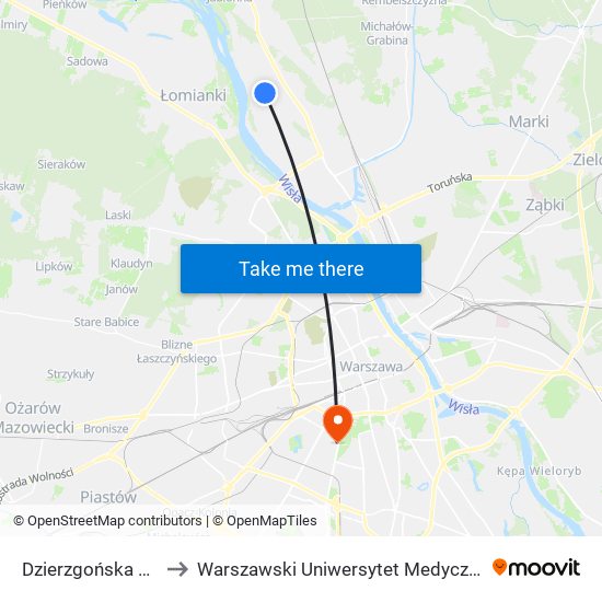 Dzierzgońska 01 to Warszawski Uniwersytet Medyczny map