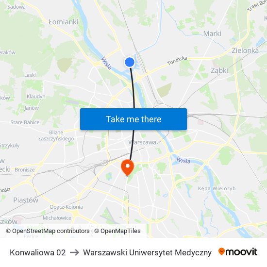 Konwaliowa 02 to Warszawski Uniwersytet Medyczny map