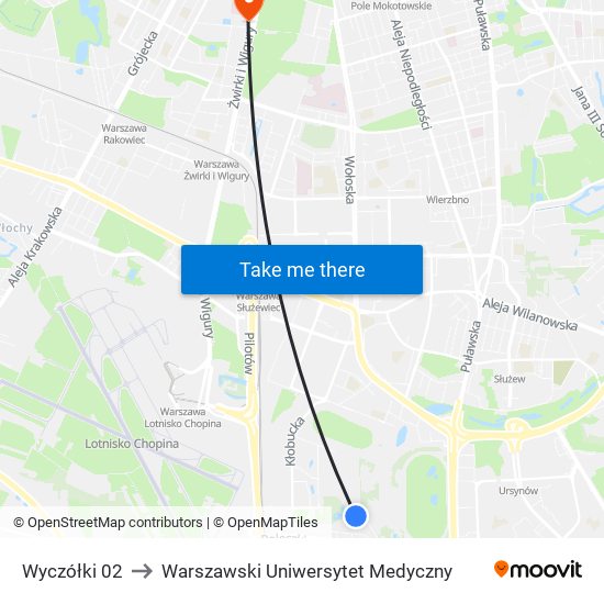 Wyczółki 02 to Warszawski Uniwersytet Medyczny map