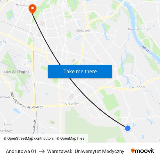 Andrutowa 01 to Warszawski Uniwersytet Medyczny map