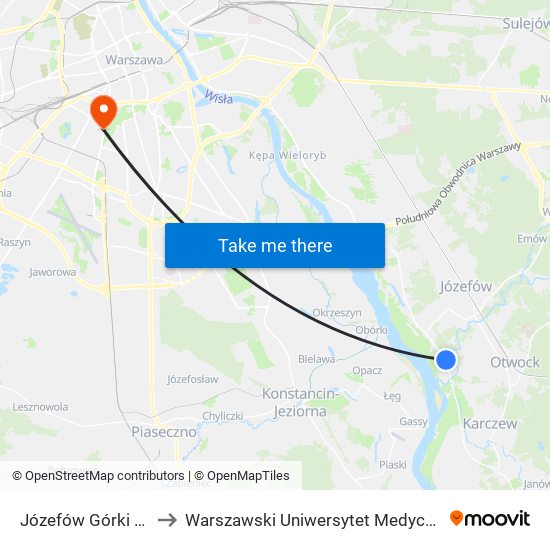 Józefów Górki to Warszawski Uniwersytet Medyczny map