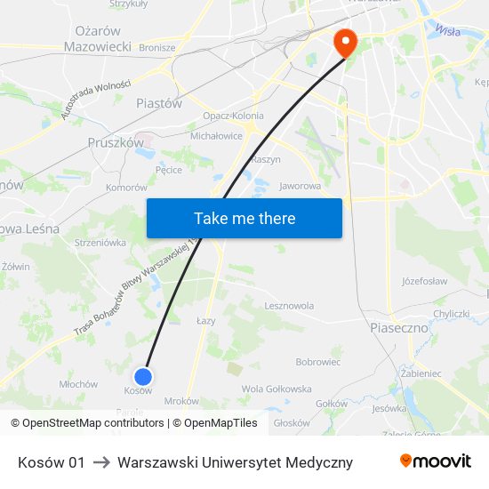 Kosów to Warszawski Uniwersytet Medyczny map