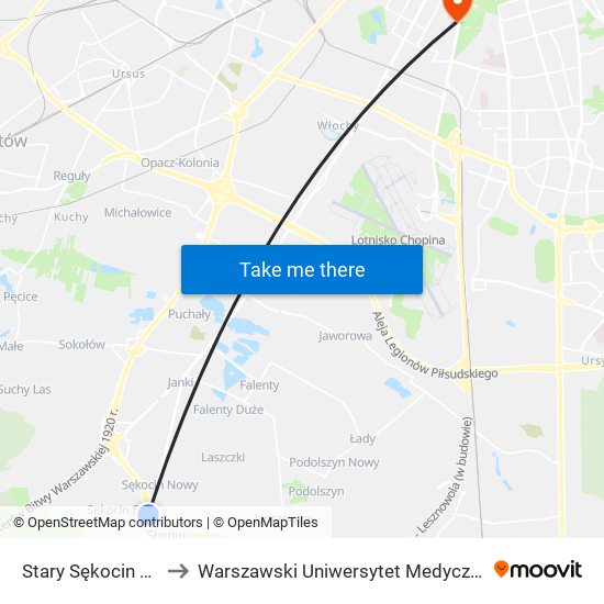 Stary Sękocin 02 to Warszawski Uniwersytet Medyczny map