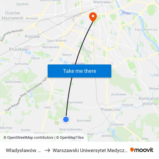 Władysławów 02 to Warszawski Uniwersytet Medyczny map