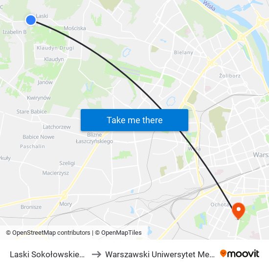 Laski Sokołowskiego to Warszawski Uniwersytet Medyczny map