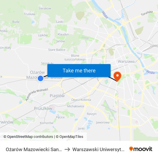 Ożarów Mazowiecki Sanktuarium 01 to Warszawski Uniwersytet Medyczny map