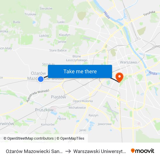 Ożarów Mazowiecki Sanktuarium 02 to Warszawski Uniwersytet Medyczny map