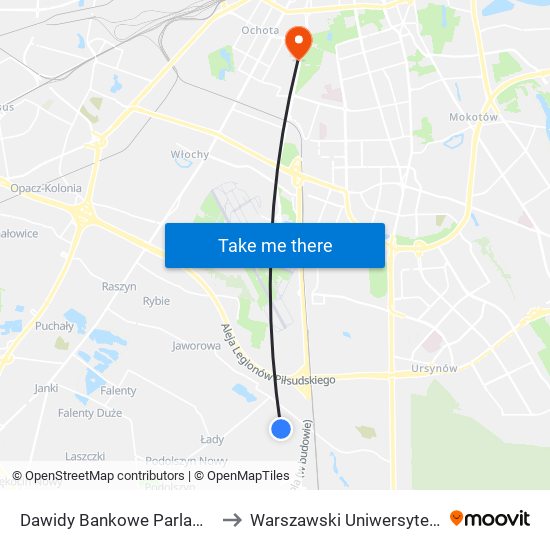 Dawidy Bankowe Parlamentarna 02 to Warszawski Uniwersytet Medyczny map