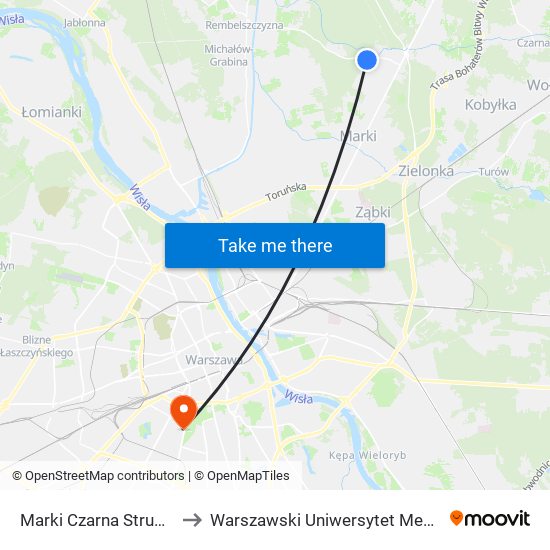 Marki Czarna Struga 01 to Warszawski Uniwersytet Medyczny map