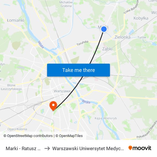 Marki - Ratusz 01 to Warszawski Uniwersytet Medyczny map