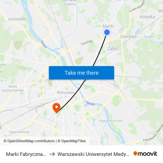 Marki Fabryczna to Warszawski Uniwersytet Medyczny map