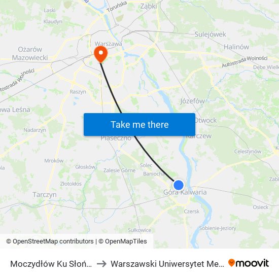 Moczydłów Ku Słońcu 01 to Warszawski Uniwersytet Medyczny map