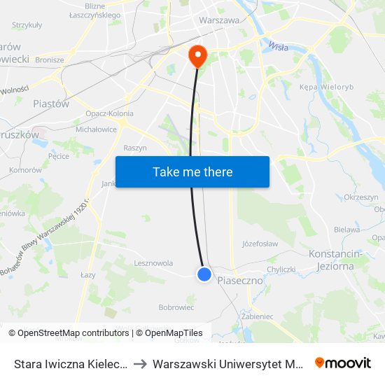 Stara Iwiczna Kielecka to Warszawski Uniwersytet Medyczny map