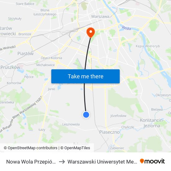 Nowa Wola Przepiórki to Warszawski Uniwersytet Medyczny map